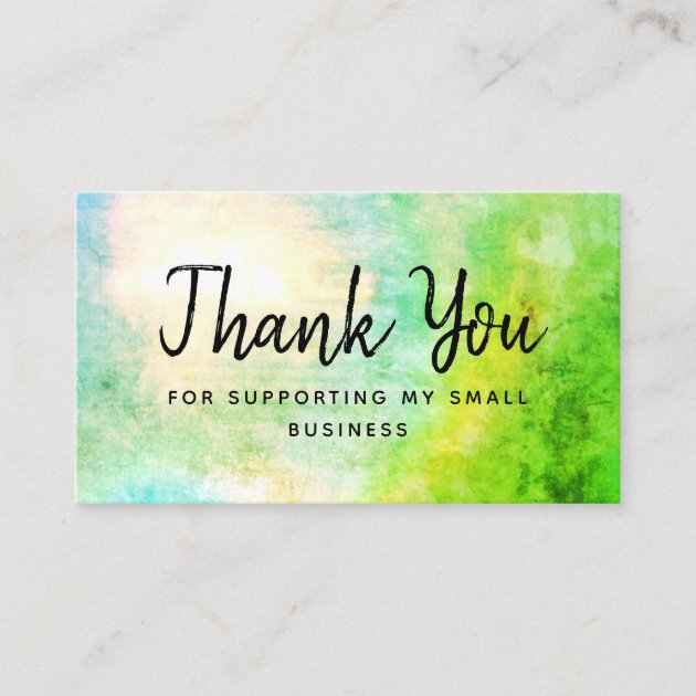 Green Thank You For Supporting - Green Thank You For Supporting My Small Business Card R477fe08893a042f5ae97a774f06c07a8 Tcvtq 630 
