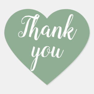 Green thank you simple minimalist heart sticker