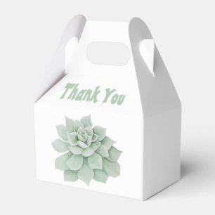 Green Thank You Succulent Cactus Party Wedding Favour Box