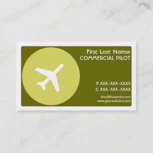 Green theme pilot simple business cards