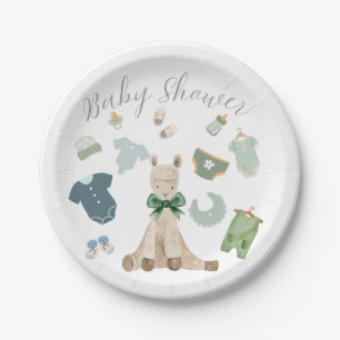 Green Themed Baby Shower  Paper Plate