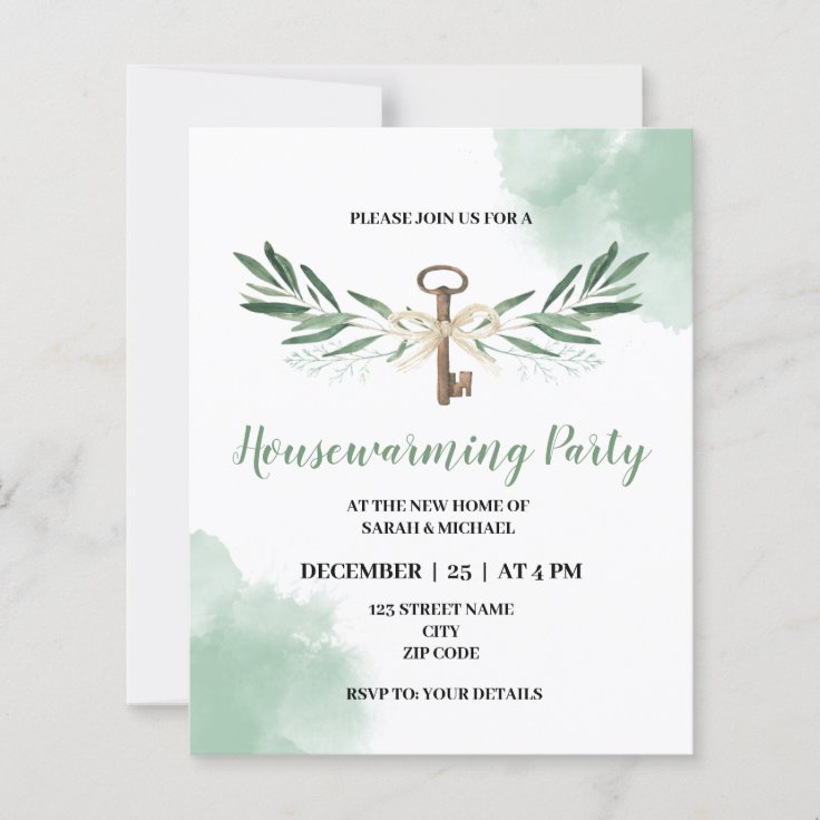 Green Themed Housewarming Party invitation | Zazzle