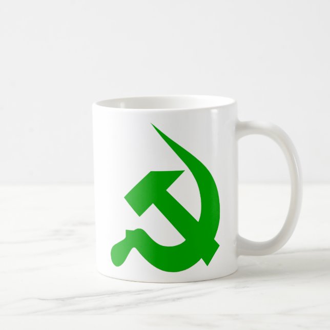 Green Thick Neo-Hammer & Sickle Mug (Right)