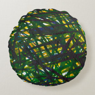 Green Thicket II Round Cushion