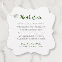 Green Think Of Me Celebration of Life Candle