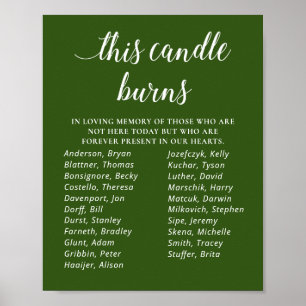 Green This Candle Burns Class Reunion Memorial Poster