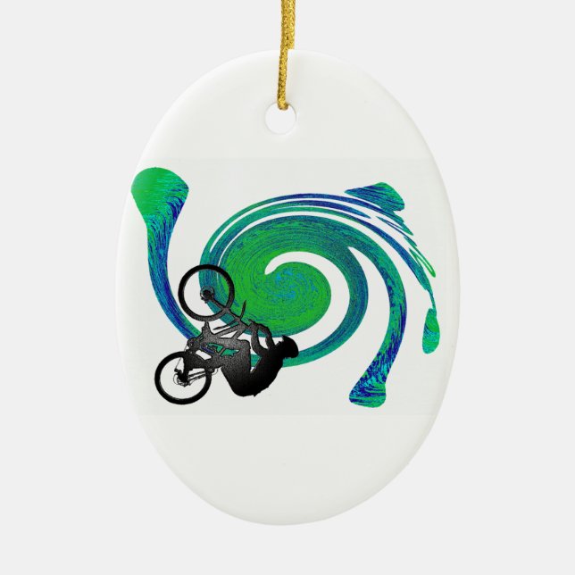 GREEN THIS WAY CERAMIC TREE DECORATION (Front)