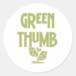 Green Thumb Classic Round Sticker