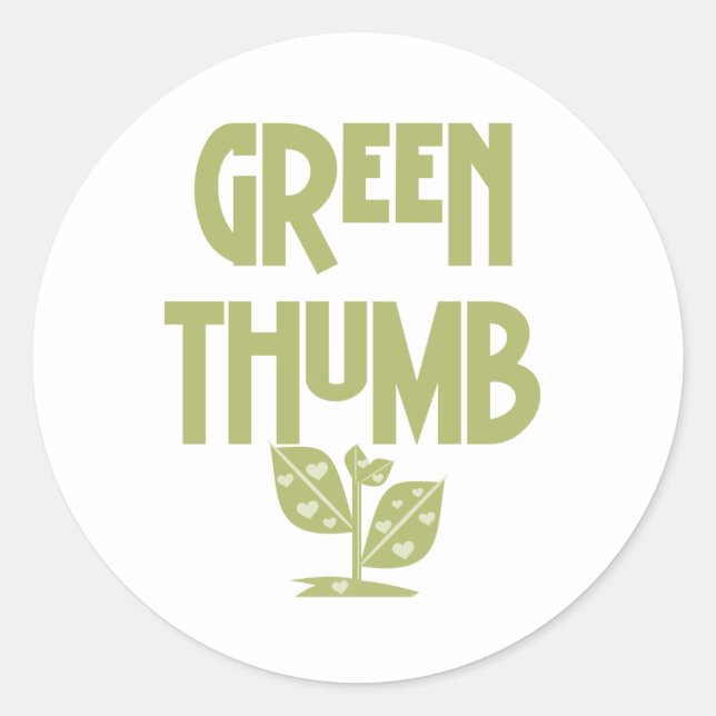 Green Thumb Classic Round Sticker (Front)