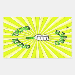 Green thumb (gardening) rectangular sticker