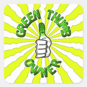 Green thumb (gardening) v2 square sticker