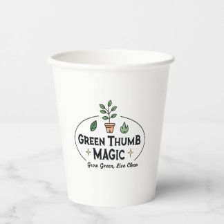 Green Thumb Magic | Urban Gardening Cofee Mug Paper Cups