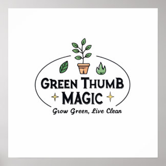 Green Thumb Magic | Urban Gardening T-Shirt Poster