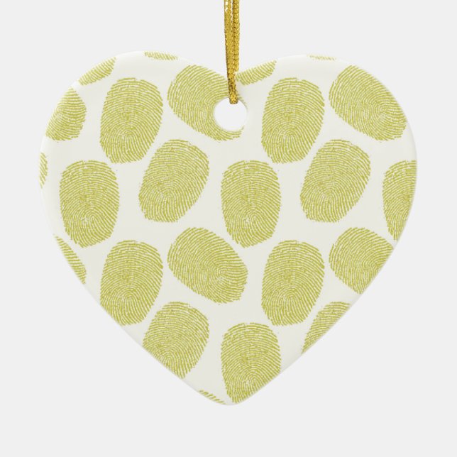 Green Thumbprints Pattern Ceramic Tree Decoration (Front)