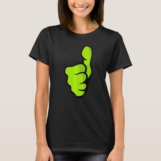Green Thumbs Up Good Job Approve T-Shirt (Front)