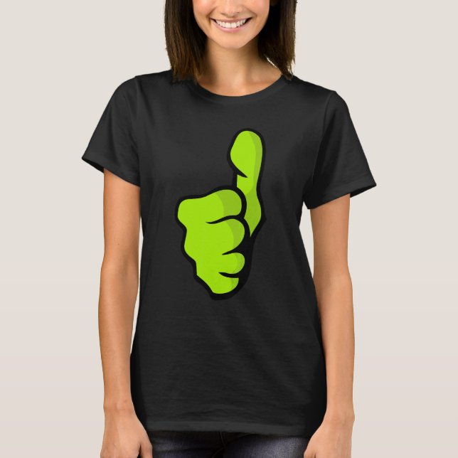 Green Thumbs Up Good Job Approve T-Shirt (Front)
