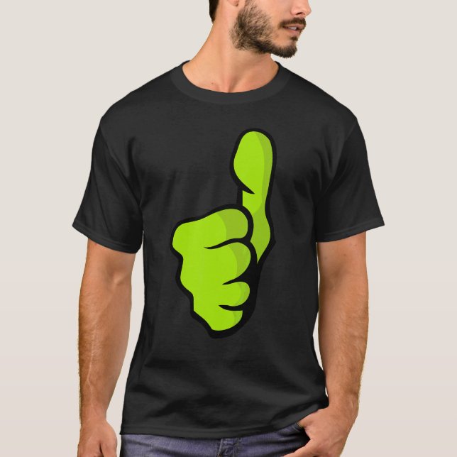 Green Thumbs Up Good Job Approve T-Shirt (Front)