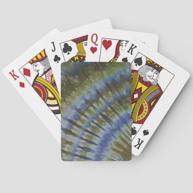 Green Tie Dye Bicycle Playing Cards (Back)