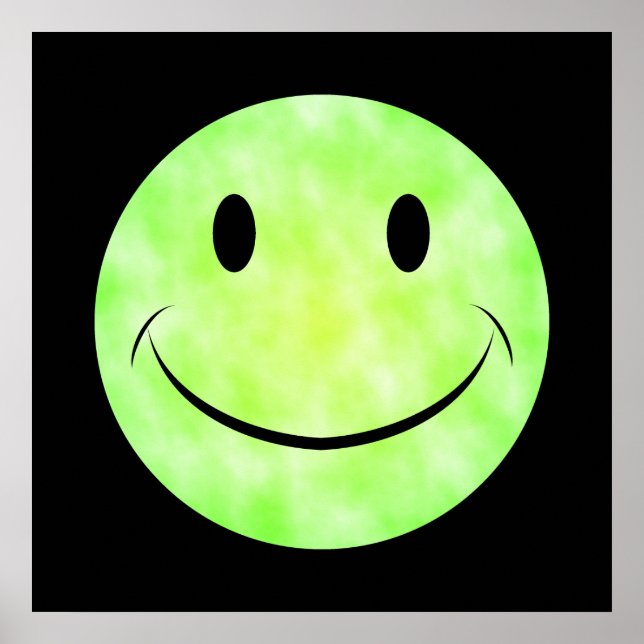 Green Tie Dye Face Poster (Front)