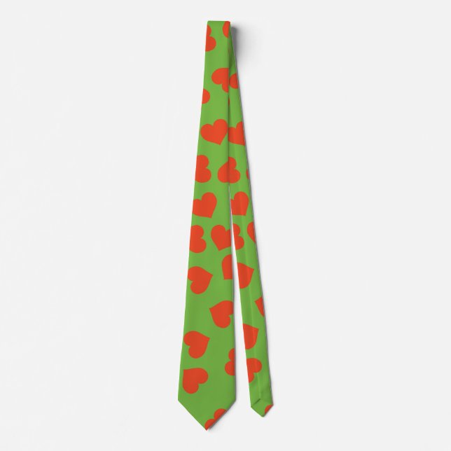 Green Tie Red Hearts (Front)