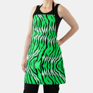 Green Tiger Animal Skin Pattern Design  Apron