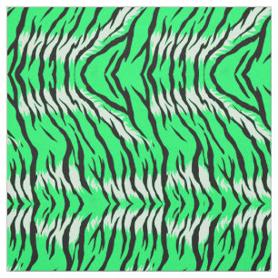 Green Tiger Animal Skin Pattern Design  Fabric