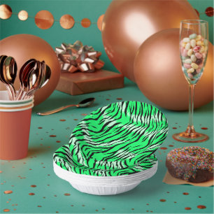 Green Tiger Animal Skin Pattern Design Paper Plate
