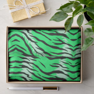 Green Tiger Animal Skin Pattern Design  Tissue Paper
