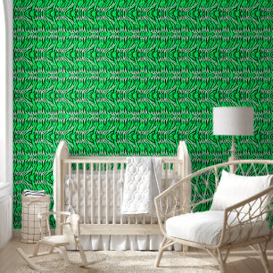 Green Tiger Animal Skin Pattern Design Wallpaper