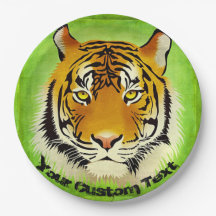 Green Tiger Paper Plates
