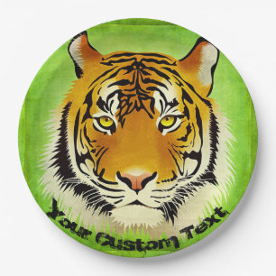 Green Tiger Paper Plates