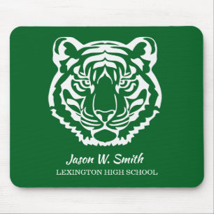Green Tigers Logo School Mascot Mouse Mat