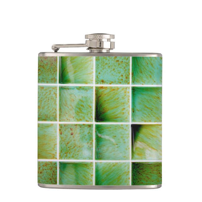 Green tiles hip flask (Front)