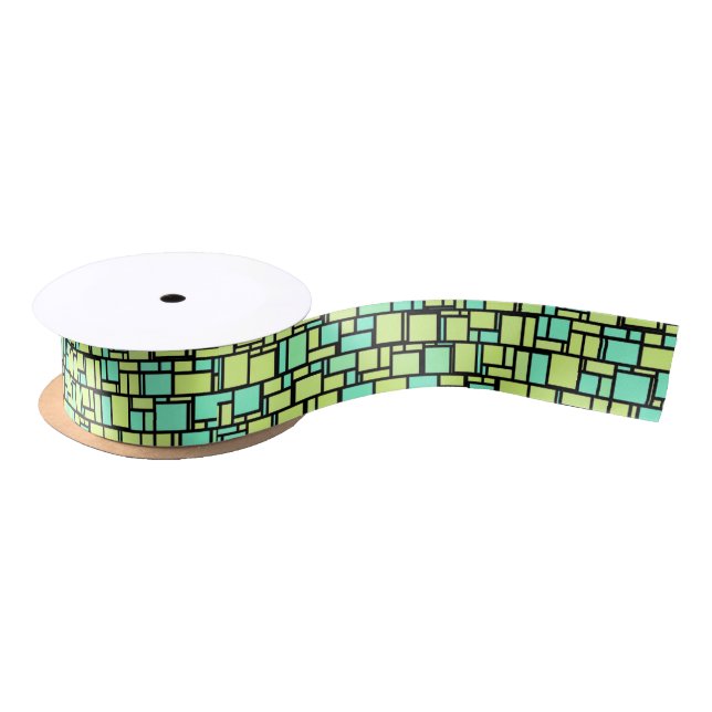 Green TIles Satin Ribbon (Spool)