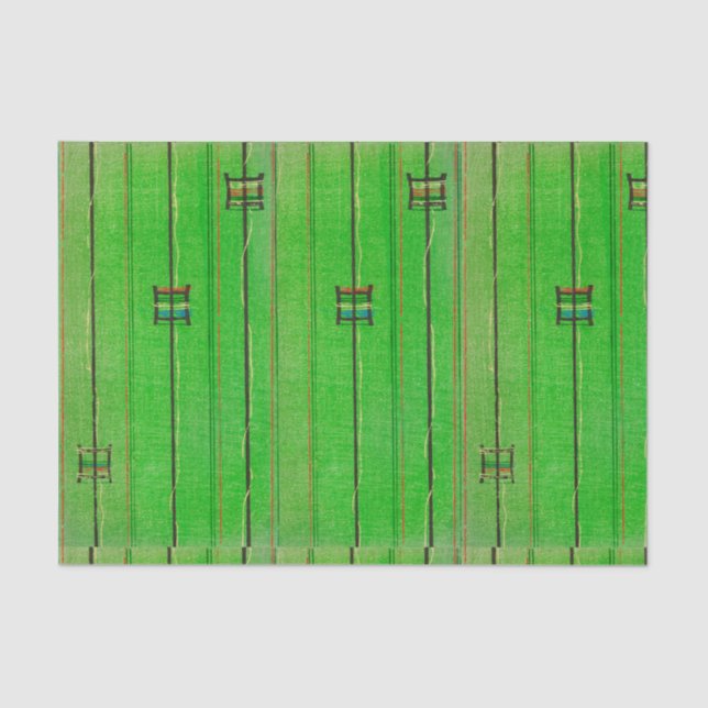 GREEN TISSUE PAPER JAPANESE WOODBLOCK PATTERN (Front)