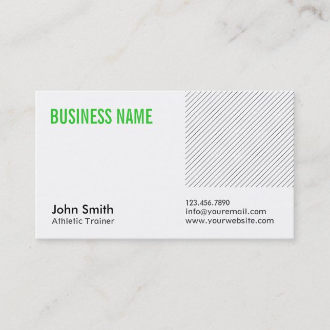 Green Title Athletic Trainer Business Card (Front)