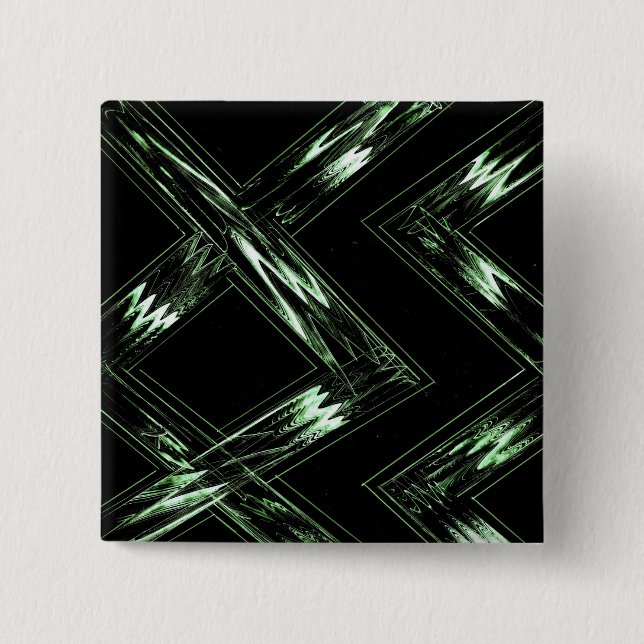 Green to Black Pine Pattern 15 Cm Square Badge (Front)