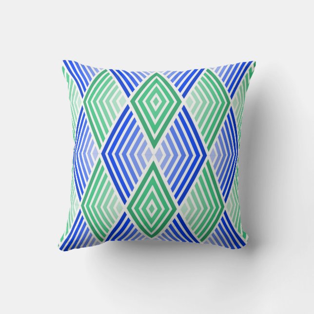 Green to Blue Reversible Throw Pillow (Back)