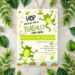 Green TOADally Fun Frog Kids Birthday Party Invitation<br><div class="desc">Green TOADally Fun Froag Kids Birthday Party Invitation. Customise to your event specifics.</div>