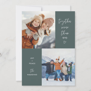 Green Together More Than Ever 2-Photo Holiday Card
