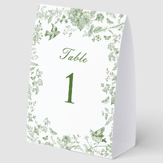 Green Toile De Jouy Vintage Floral Baby Shower