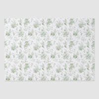 Green Toile De Jouy Vintage Floral Chinoiserie