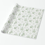 Green Toile De Jouy Vintage Floral Chinoiserie Wrapping Paper<br><div class="desc">Transform your celebration with our Olive Green Toile de Jouy Party Decor Collection. This elegant ensemble showcases intricate chinoiserie wildflowers, birds, and butterflies, all meticulously designed to create a sophisticated and timeless atmosphere. With detailed florals and a rich olive green palette, this collection adds a touch of refined beauty to...</div>