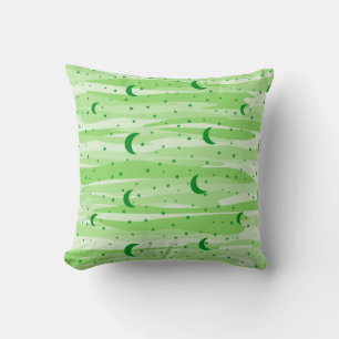 Green Tones Night Sky - Moon & Stars Cushion