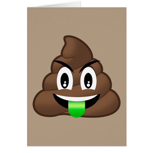 Green Tongue Crazy Poop Emoji (Front)