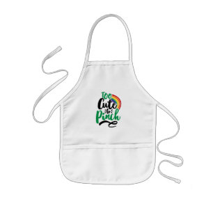 Green Too Cute to Pinch St. Patrick’s Day Graphic Kids Apron