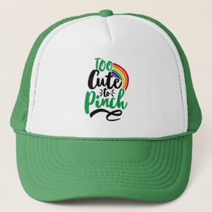 Green Too Cute to Pinch St. Patrick’s Day Graphic Trucker Hat