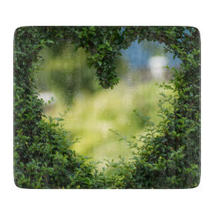 Green Topiary Heart Cutting Board