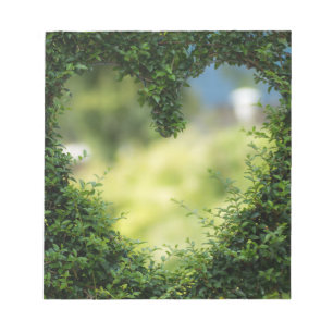 Green Topiary Heart Notepad