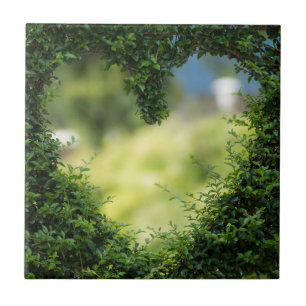 Green Topiary Heart Tile